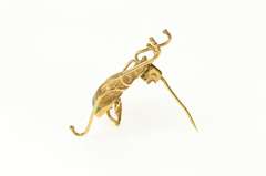 14K Yellow Gold Green Agate Stylized Bug Beetle Fly Retro Pin/Brooch