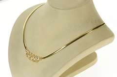 14K Yellow Gold 1.60 Ctw Baguette Diamond Braid Omega Necklace