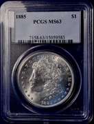 1885 Morgan Silver Dollar PCGS MS63
