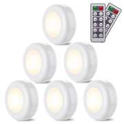 6Pcs Remote Control Cabinet Light 4000K Warm Light