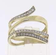 Hand Made Yellow Gold Diamond Wrap Ring