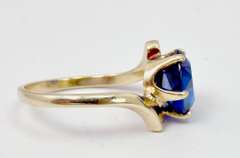 Bold Blue Gemstone on Yellow Gold Ring