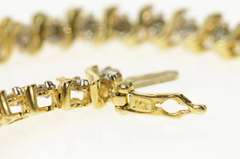 14K Yellow Gold 1.76 Ctw Diamond Classic Wavy Link Tennis Bracelet