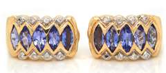 Outstanding 18kt Levian Tanzanite and Diamond Earrings