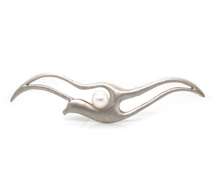 Whimsical 14kt WG Pearl Bird Pin