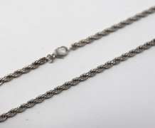 Vintage Sterling Silver Rope Chain Necklace