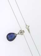 Fabulous White Gold Pear Shaped Synthetic Sapphire Necklace