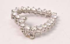 Stunning Diamond Heart Pendant/Pin Set in 14k White Gold.