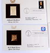 6 1983 1st Day Covers & 22KT Gold Replica Stamps
