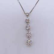 14kt Solid White Gold & Diamond Necklace