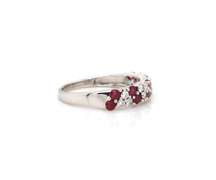 Delightful Ruby & Diamond Band in 18kt White Gold