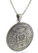 Sterling Silver Aztec Tlaloc Statue Mexico City Pendant With Chain