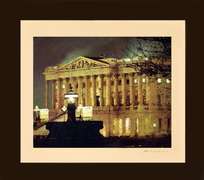 House side of the US Capitol Watercolor Effect at Night  Abbas Shirmohammadi