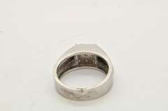 MENS 14 KT WHITE GOLD DIAMOND RING