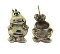 Sterling Silver Hippo Stud Earrings