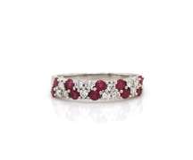 Delightful Ruby & Diamond Band in 18kt White Gold