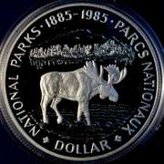 Lot Of 14 1985 100th Anniversary Of The National Parks Of Canada Silver Dollars.