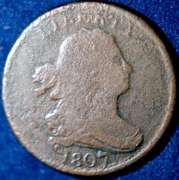 1807 Draped Bust Large Cent Circulated.