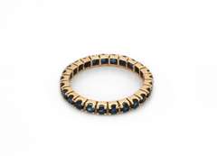 Cute Yellow Gold Blue Sapphire Eternity Band