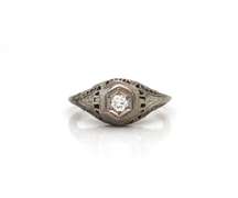 Vintage Style White Gold Diamond Ring