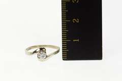 10K White Gold 0.22 Ct Diamond Solitaire Bypass Engagement Ring