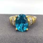 18KT Blue Zircon Ring