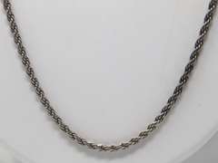 Vintage Sterling Silver Rope Chain Necklace