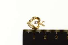 10K Yellow Gold Heart Syn. Tanzanite CZ Accent Heart Pendant