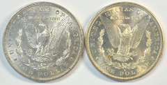 Choice BU 1880-P & 1880-S Morgan Silver Dollars