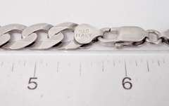Heavy Sterling Silver Curb Link Chain Necklace.