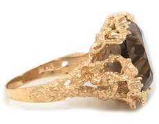 Wonderful Oval Smokey Quartz Nugget Ring