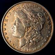 1878 Morgan Silver Dollar 7TF 78' Reverse, AU.