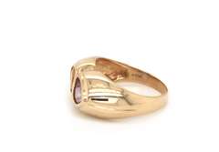 Divine Yellow Gold Amethyst and Citrine Heart Ring