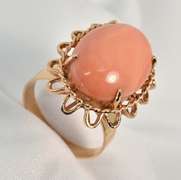 Fashionable Estate Coral Ring