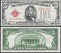 $5 1928-C Legal Tender Choice Crisp Uncirculated.