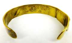 Signed Brutalist Sterling, Copper, Brass Cuff Bracelet