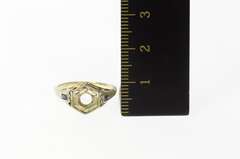 14K White Gold 3.75mm Sapphire Filigree Engagement Setting Ring