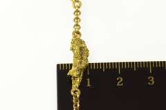 24K Yellow Gold Raw Textured Nugget Retro Statement Bracelet
