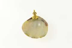 Gold Plated Ornate Natural Cockle Sea Shell Ocean Motif Charm/Pendant