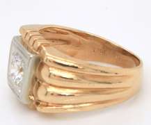 Handsome 14kt YG Gents' Round Brilliant Cut Diamond Ring