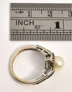 Sweet Pearl & Black Diamond Ring