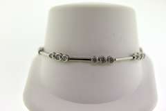 Sterling Silver CZ Stations Bracelet