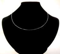 Italian Sparkling Sterling Silver Box Chain Necklace