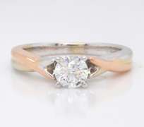 Powerful Two-Tone Gold 0.50CT Solitaire Diamond Ring