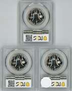 3 Superb Gem Proof 1959 Franklin Half Dollars. PCGS PR66