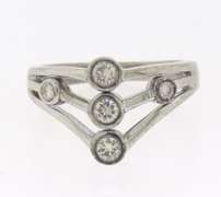 Dazzling White Gold Chevron Bezel Diamond Ring
