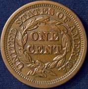 1849 Braided Hair Large Cent, Uncirculated.