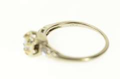 14K White Gold 0.60 Ctw Rectangular Diamond Engagement Ring