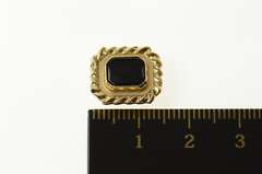 10K Yellow Gold Black Onyx Rope Trim Slide Bracelet Charm/Pendant