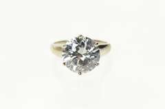 10K White Gold Round Solitaire Classic Travel Engagement Ring